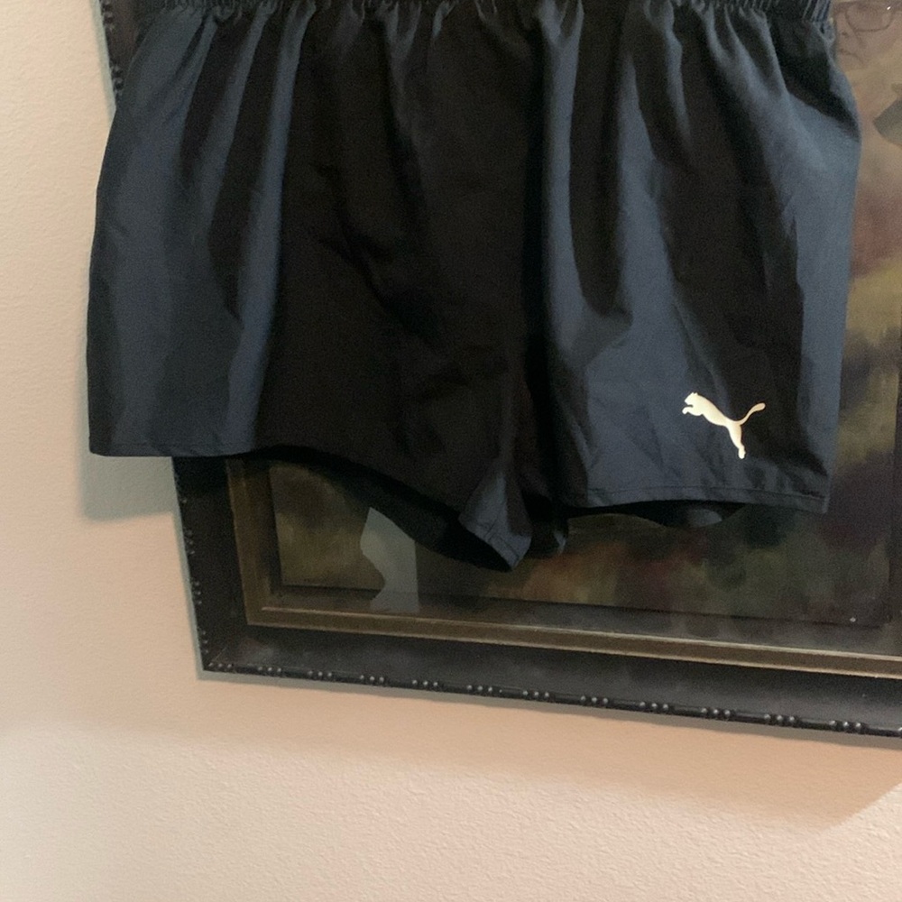 Puma Black Bike Shorts with Elastic Waistband